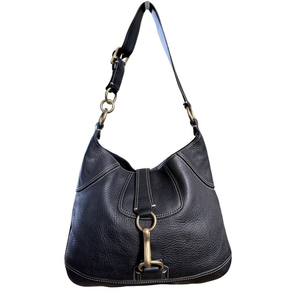 Coach Handbags - Coach Hamptons leather clip hobo style 10214 gold pebbled leather
